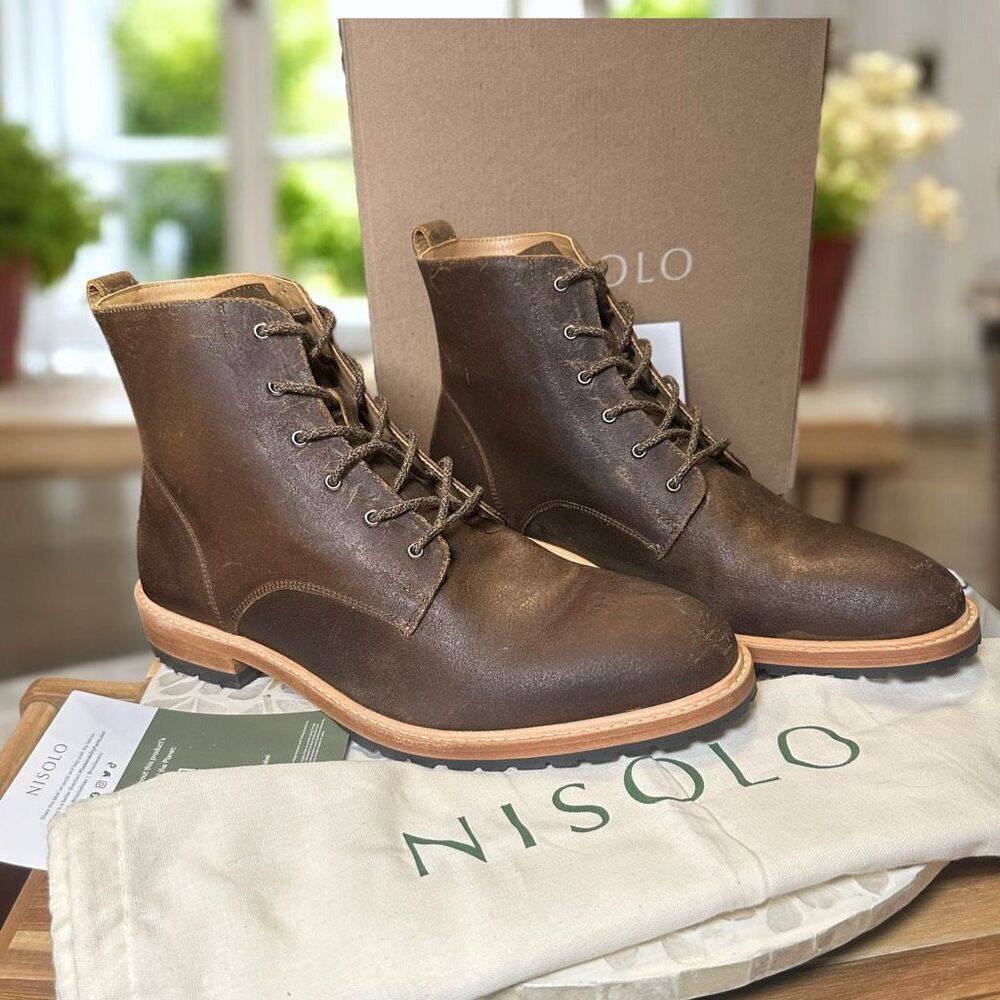 Nisolo $300 All-Weather Martin Andres Boot Waxed Leather Goodyear Welt Mens 11